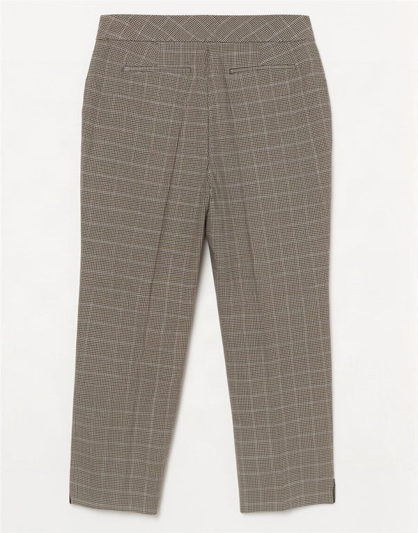Pantaloni chino crop slim pentru femei Zara L30 L26 Bej Houndstooth
