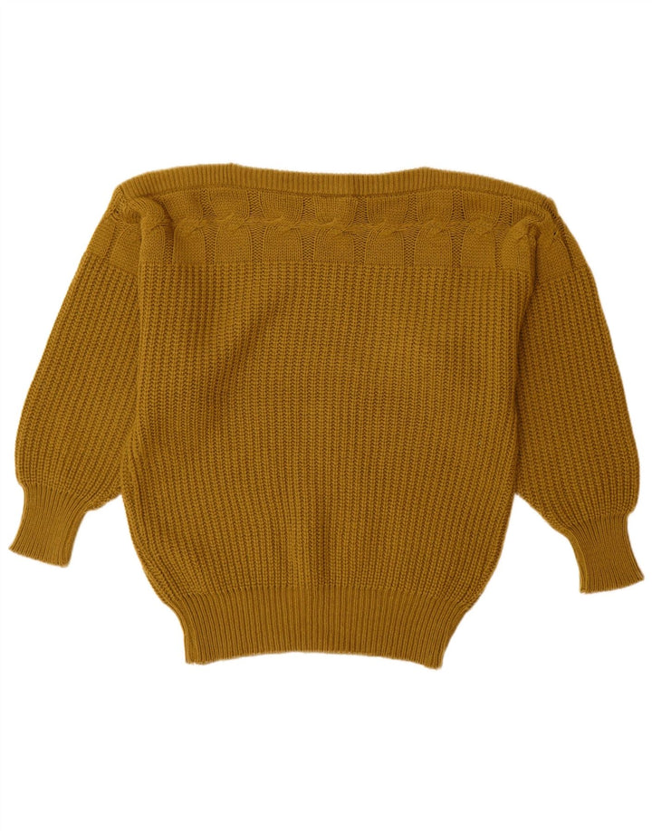 Pulover de damă MONDI cu gât de barcă supradimensionat EU 36 Lână kaki mică