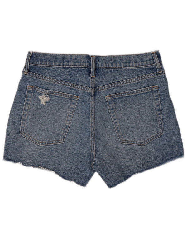 Pantaloni scurți din denim distressed Gap pentru femei W30, bumbac albastru mediu