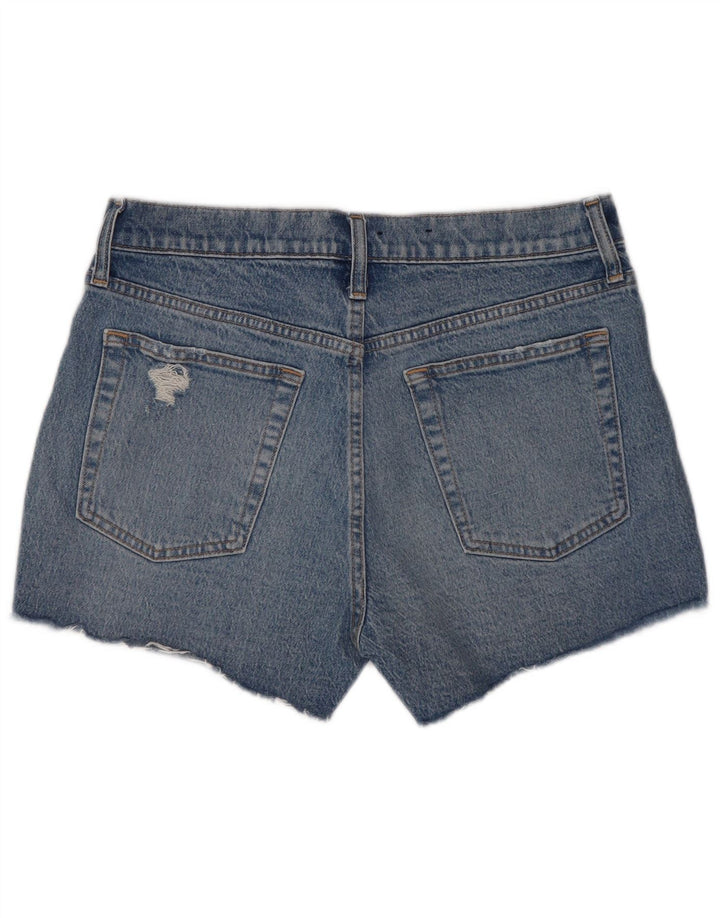 Pantaloni scurți din denim distressed Gap pentru femei W30, bumbac albastru mediu