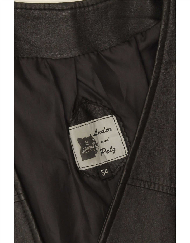 Vestă din piele vintage pentru femei IT 54 3XL Negru