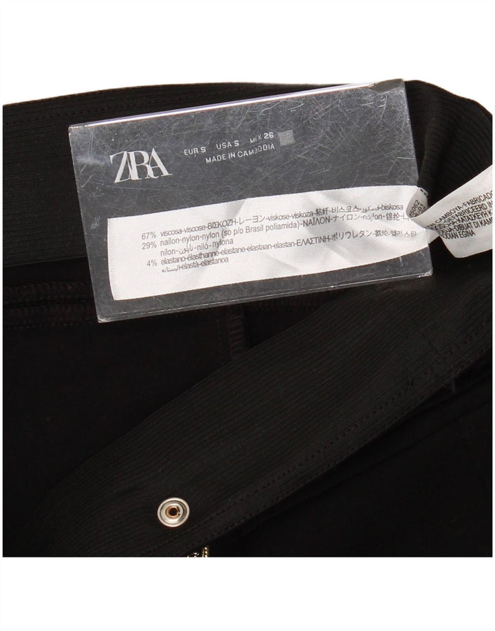 ZARA Pantaloni skinny casual pentru femei Mici W26 L27 Negru Viscoza
