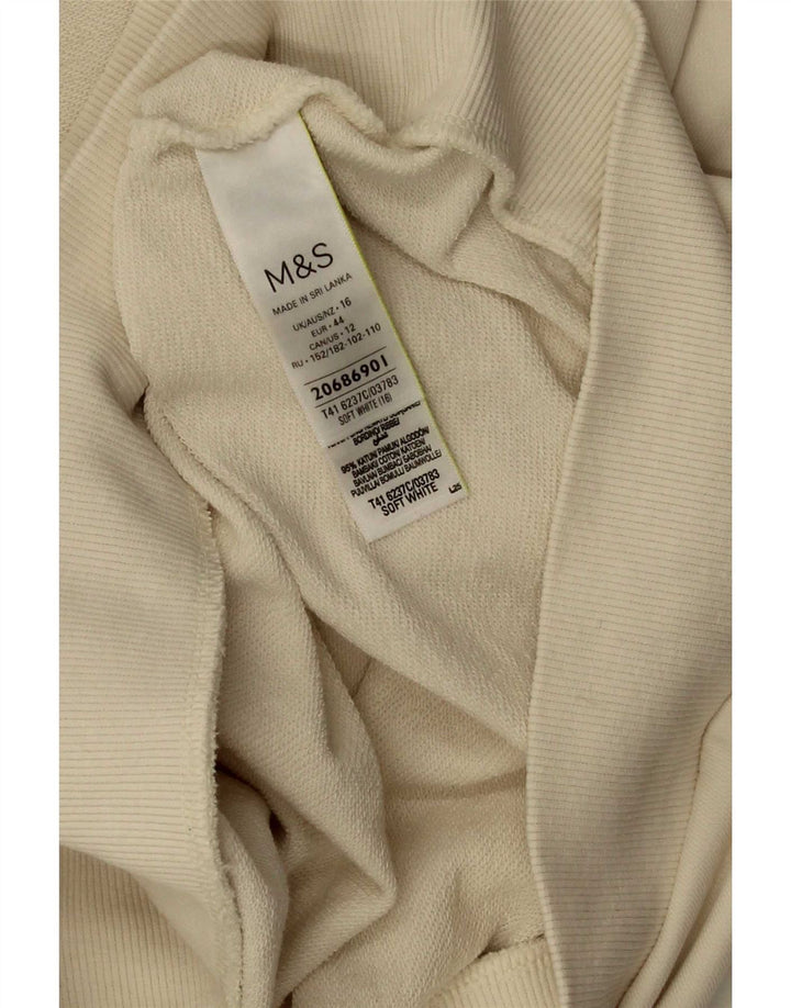 Pulover pentru damă Marks & Spencer, mare, alb, bumbac