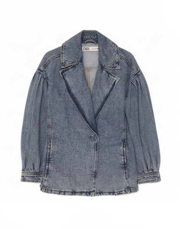 Jachetă de blugi pentru femei Zara UK 10 Small Blue Bumbac