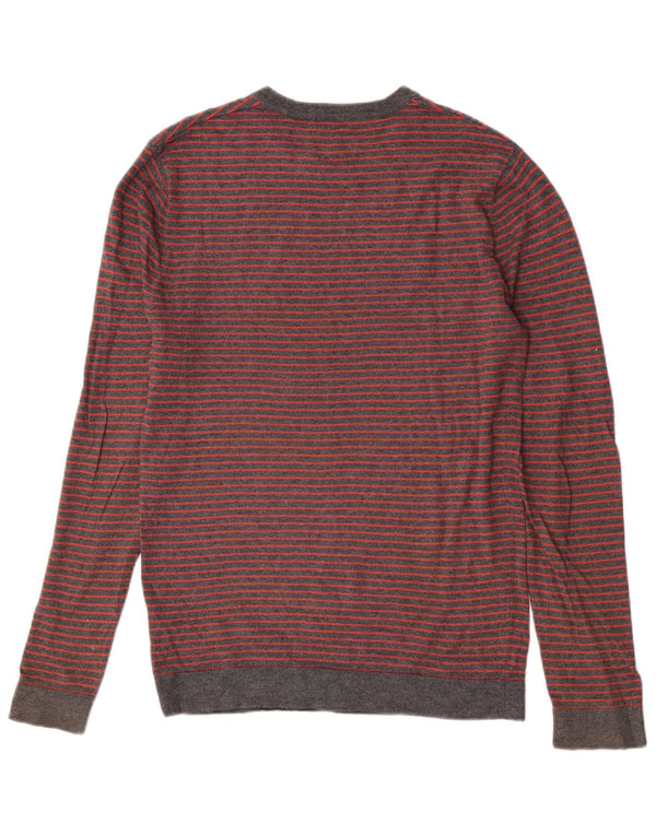 Pulover Jack Wills pentru bărbați cu gât roșu XS bumbac cu dungi gri
