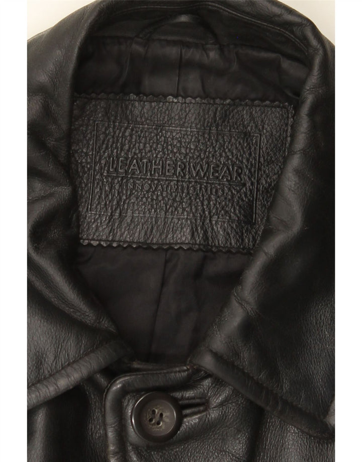 Jachetă de piele vintage pentru bărbați UK 40, mare, neagră