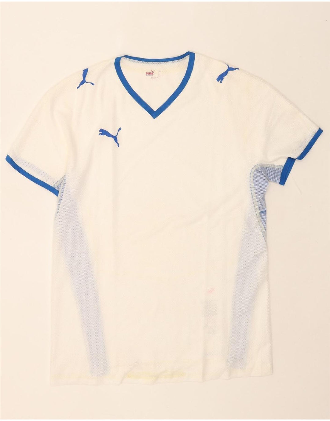 PUMA Mens T-Shirt Top Large Off White Polyester Vintage Puma and Second-Hand Puma from Messina Hembry 