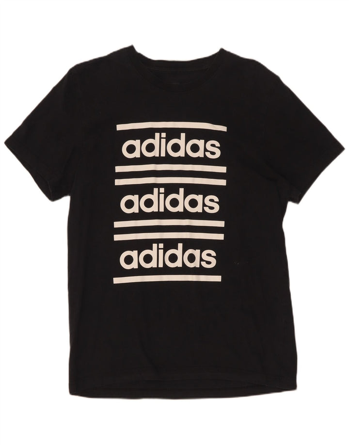 Tricou grafic Adidas pentru bărbați Top mediu negru bumbac