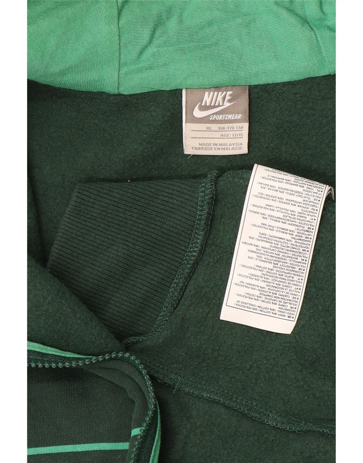Pulover NIKE pentru băieți, cu grafic, cu fermoar, 13-14 ani, XL, bumbac cu dungi verzi