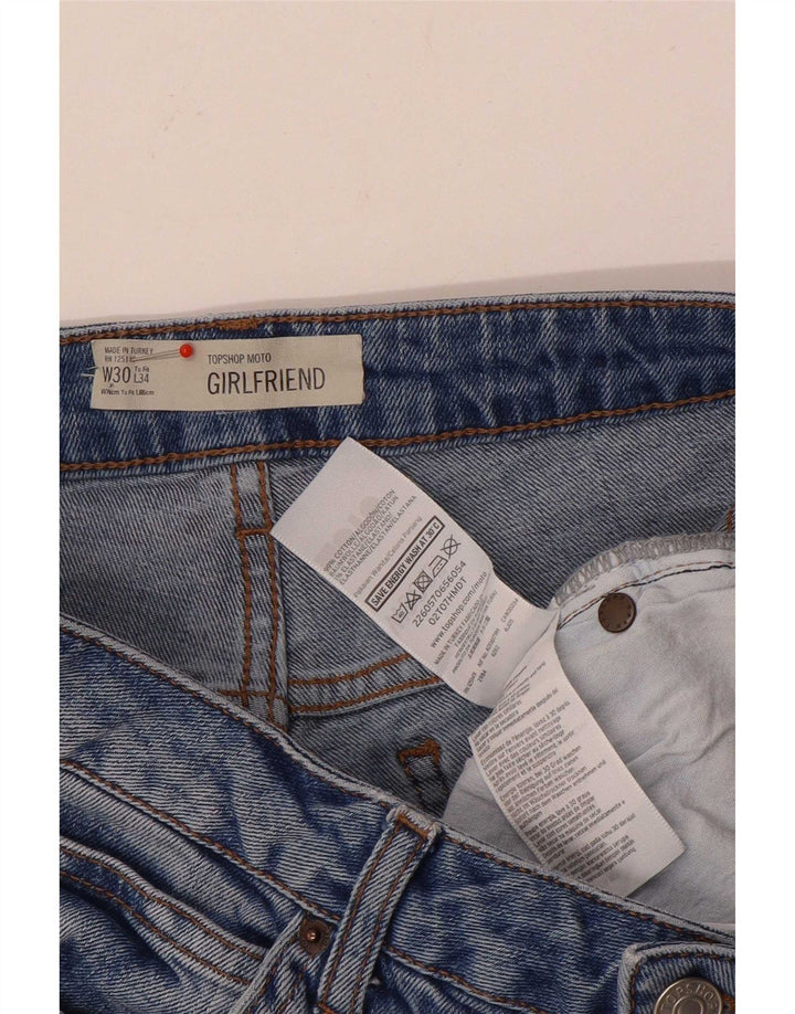 Pantaloni scurți din blugi pentru femei Topshop W30, bumbac albastru mediu