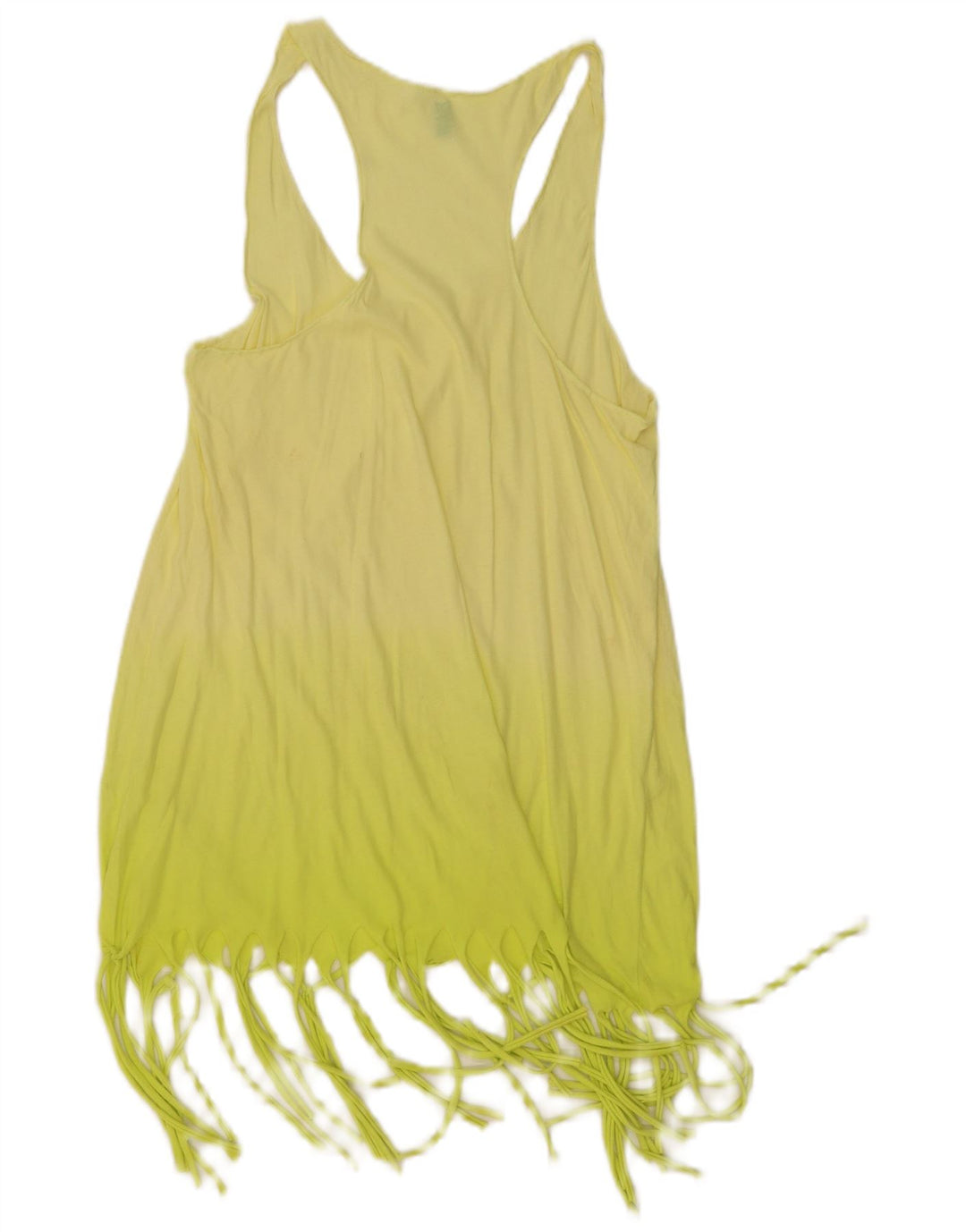 Top cu tunică grafică BENETTON pentru femei UK 8 Small Yellow Colorblock Beach