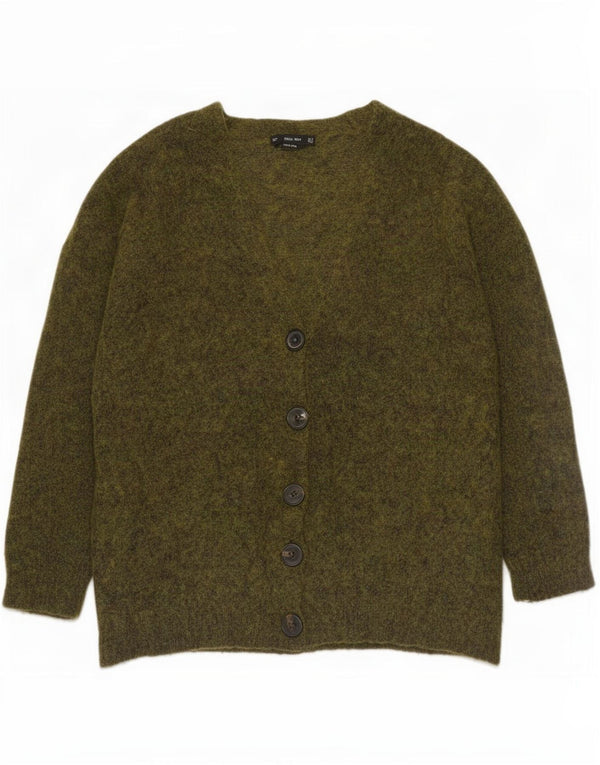 Pulover cardigan pentru femei Zara UK 14 Medium Khaki Flecked