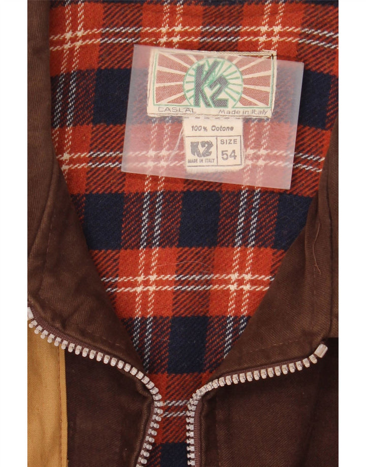 Jachetă vintage pentru bărbați IT 54 2XL maro, bumbac color bloc