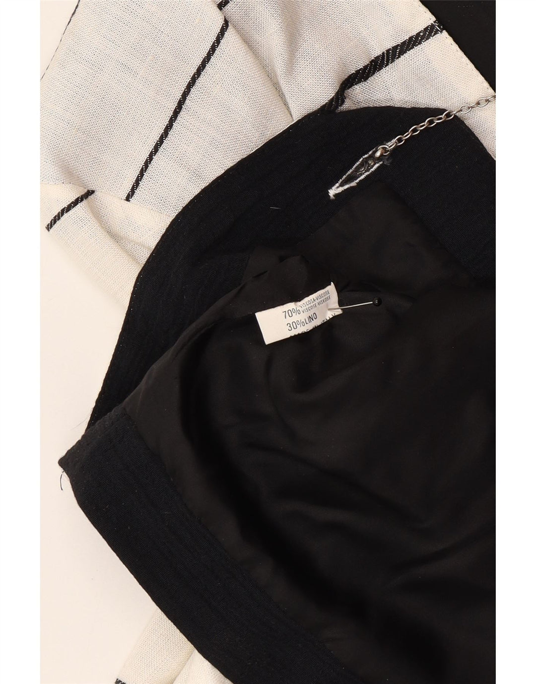 Jachetă Bolero Vintage pentru femei la dublu piept IT 44 Medium White Striped