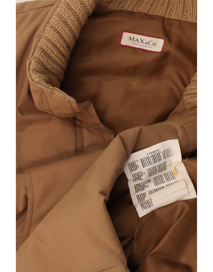Max & Co. Gilet capitonat supradimensionat pentru femei UK 10 mic, bej, bumbac