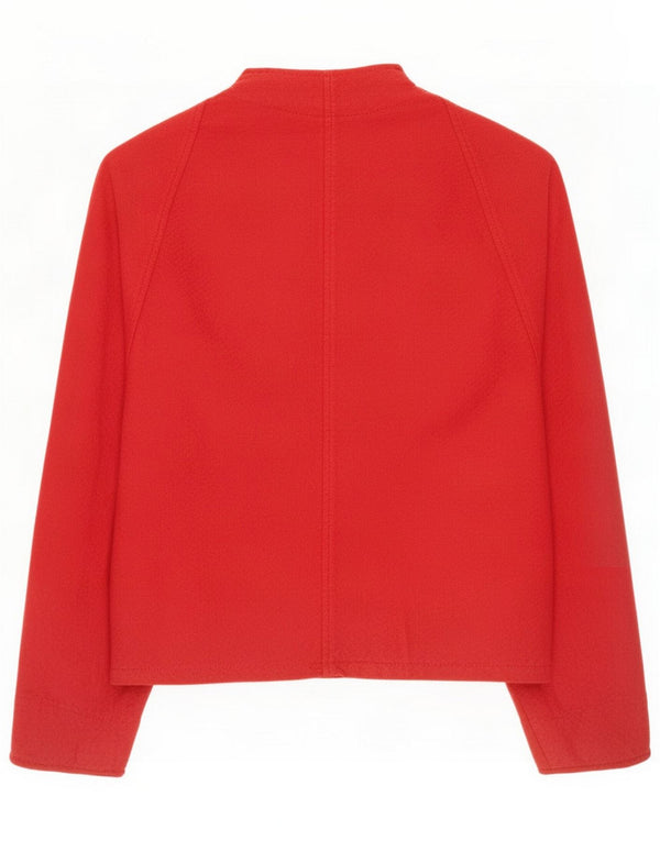 Vintage Womens Double Breasted Blazer Jacket UK 14 Medium Red Bumbac