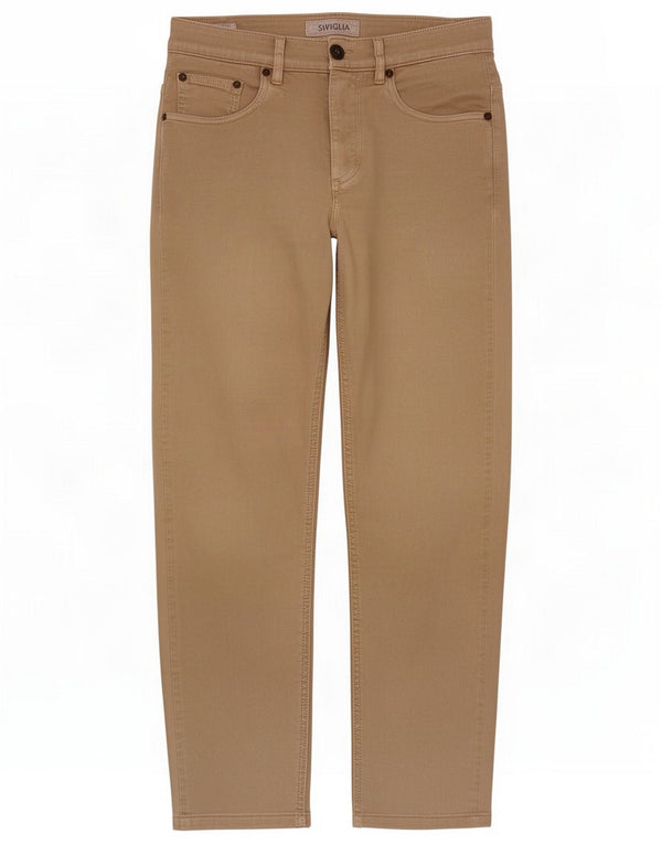 SIVIGLIA Pantaloni slim cropped pentru bărbați L30 L26 bumbac bej