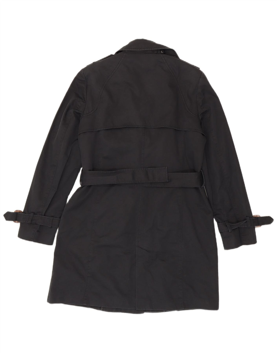 Trench pentru femei Zara UK 16 mare, negru, bumbac