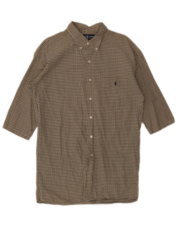 Cămașă pentru bărbați Ralph Lauren MCMEEL 1/2 mânecă XL, bumbac vichy verde