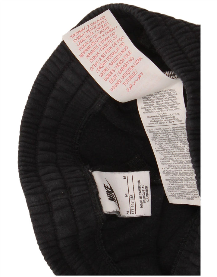 Pantaloni scurți sport pentru băieți NIKE 10-11 ani, bumbac mediu negru