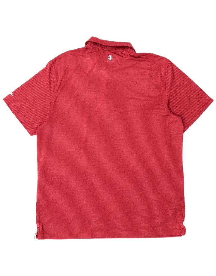 Tricou polo de golf Izod pentru bărbați, poliester cu dungi roșii mari