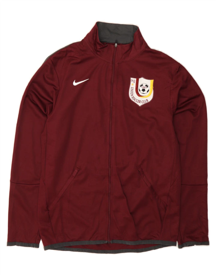 NIKE Mens Graphic Tracksuit Top Jacket Small Burgundy Polyester Vintage Nike and Second-Hand Nike from Messina Hembry 