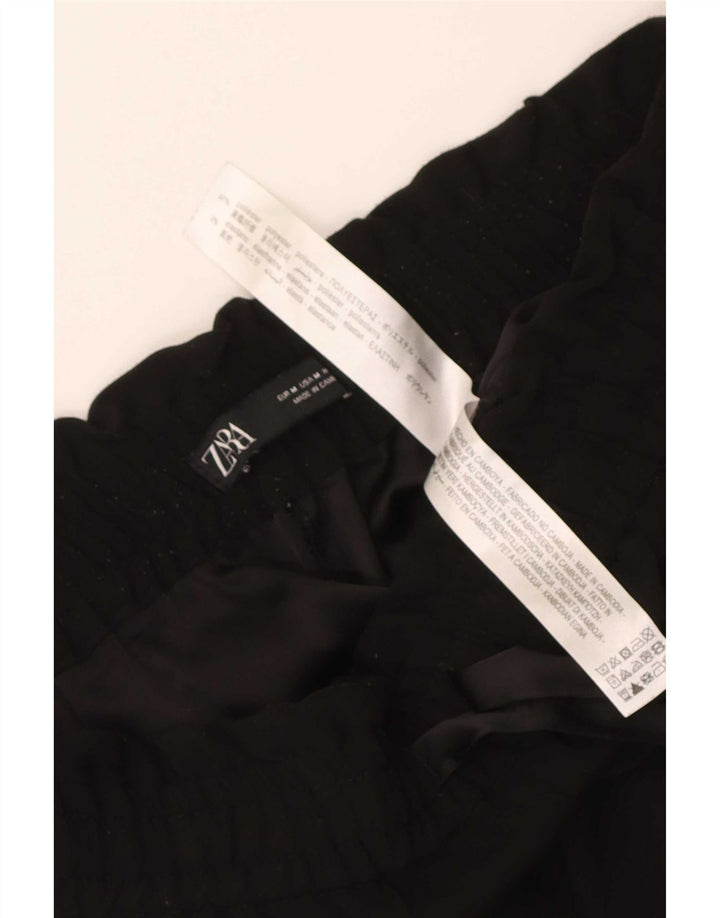 Pantaloni tăiați conici pentru femei Zara Mediu L28 L25 Poliester negru