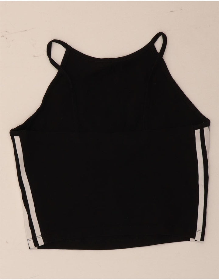 Adidas Crop Halter Top pentru femei UK 10 Small Black Bumbac
