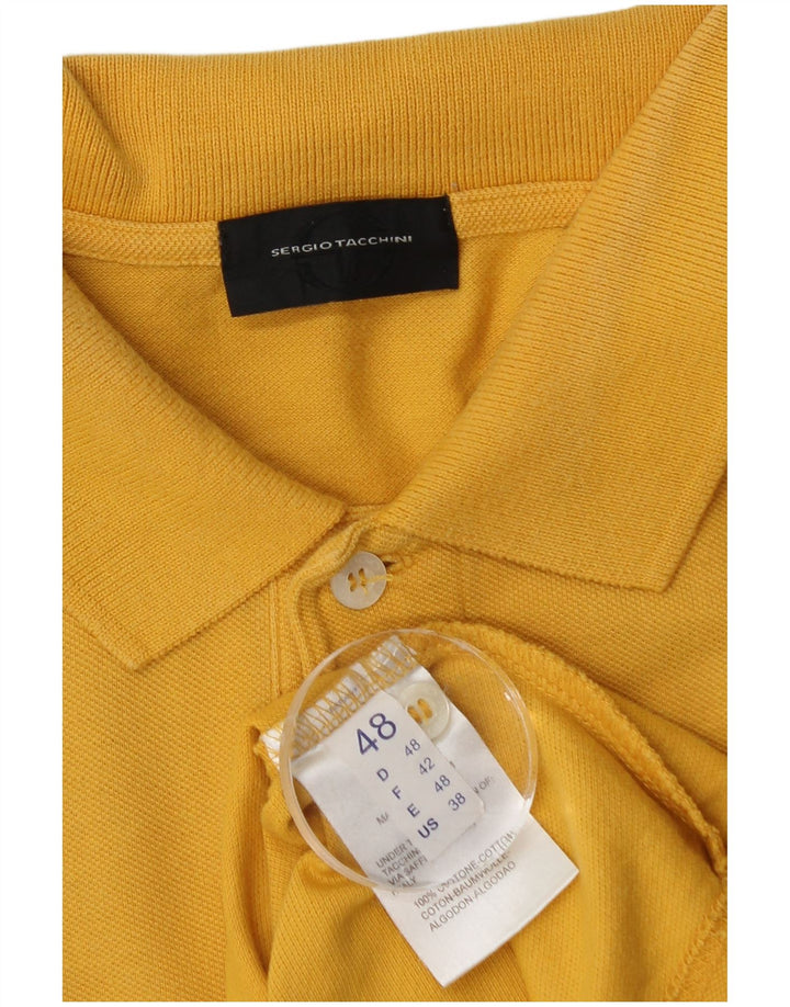 Sergio Tacchini Polo cu mânecă lungă pentru bărbați IT 48 Bumbac galben mediu