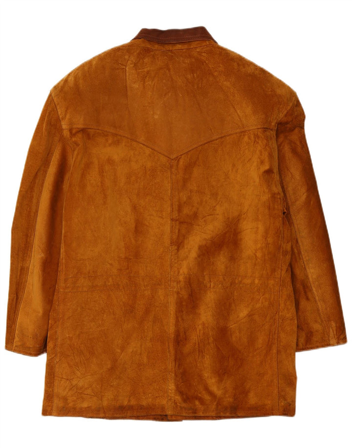 Pardesiu vintage pentru bărbați din piele intoarsa UK 42 XL din piele maro
