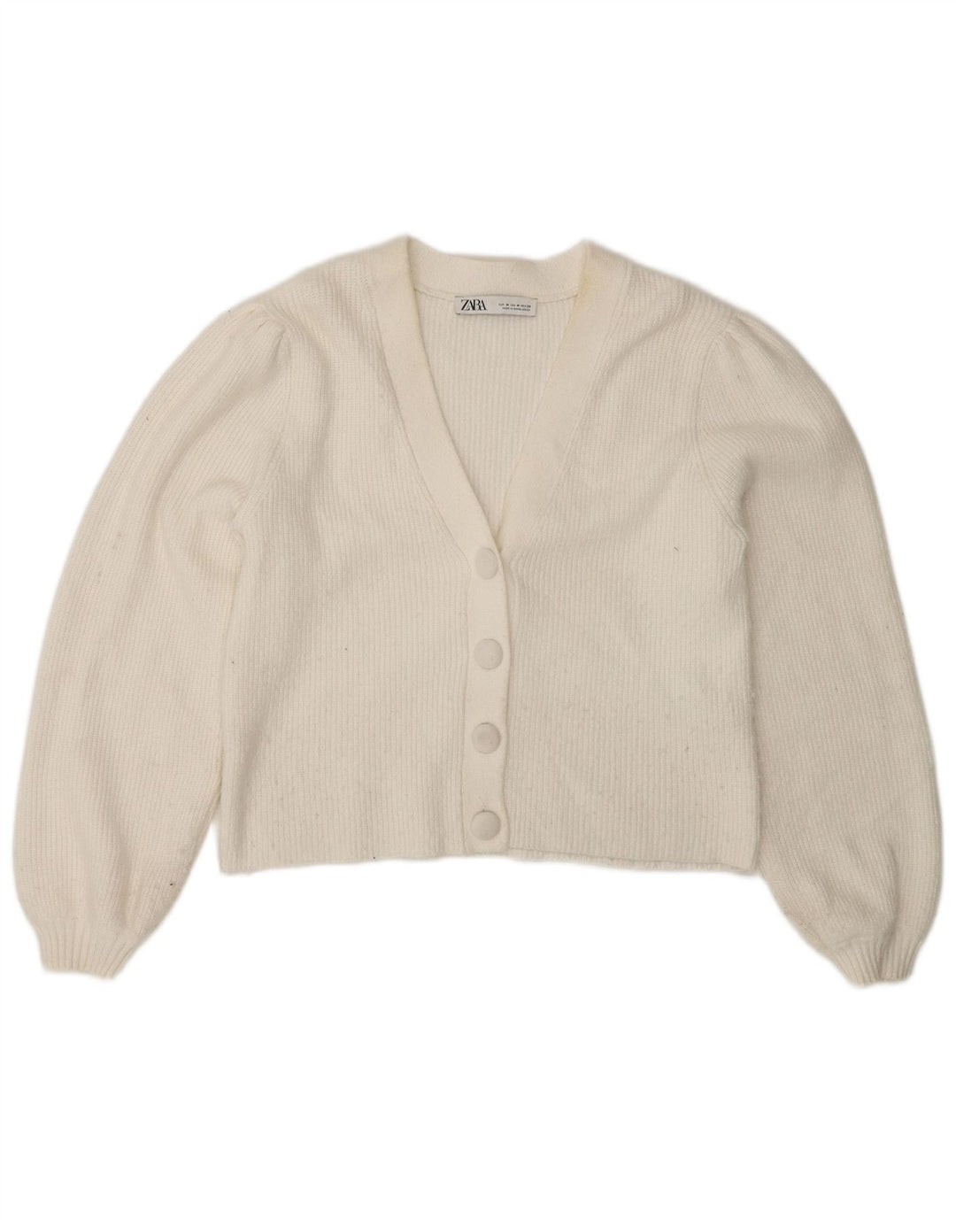 Pulover cardigan pentru femei Zara UK 12 Medium White Viscose