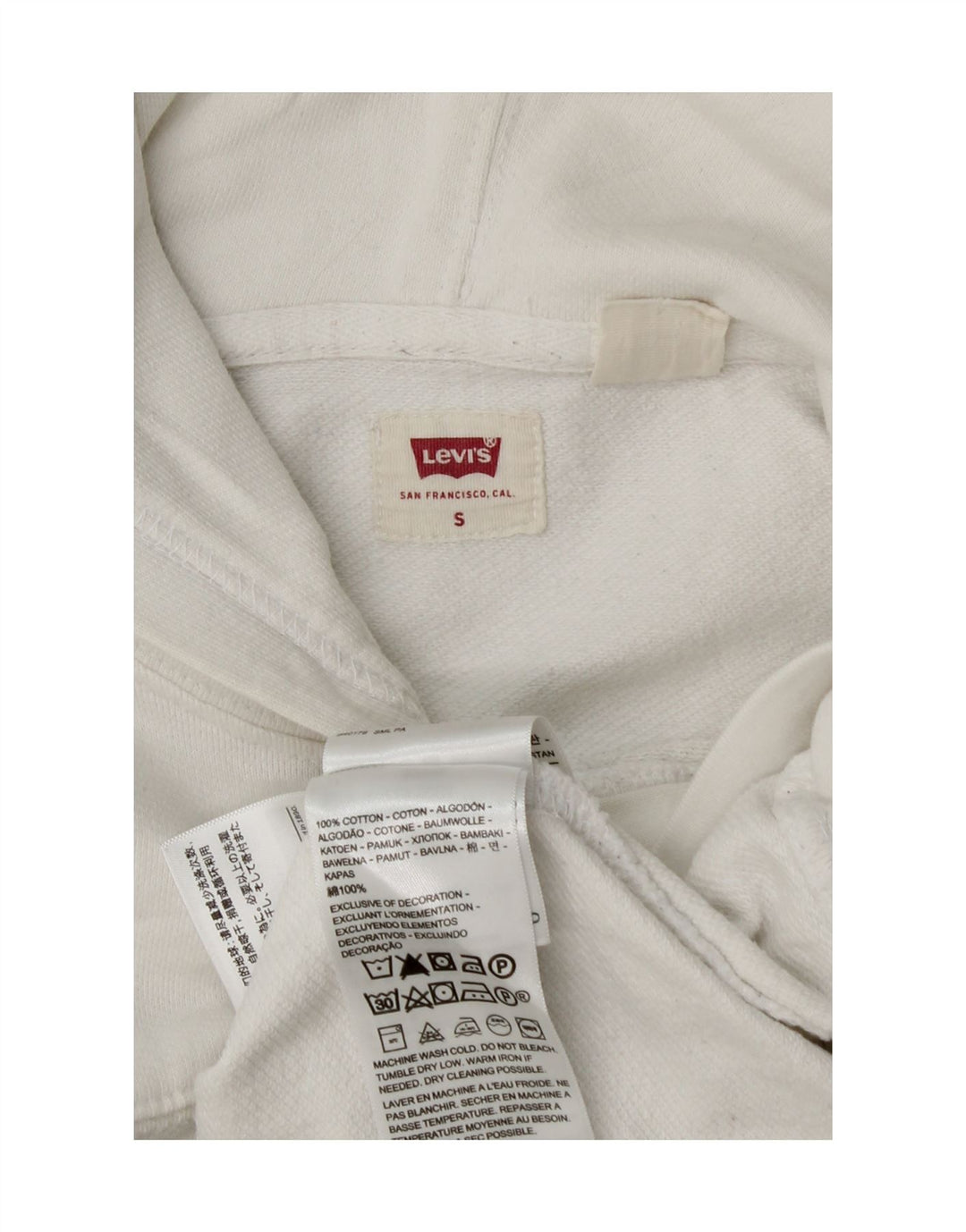 Pulover cu capota cu grafic Levi's pentru bărbați, bumbac alb mic