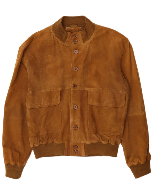 Jachetă Bomber Vintage pentru bărbați din piele intoarsa IT 52 XL din piele maro