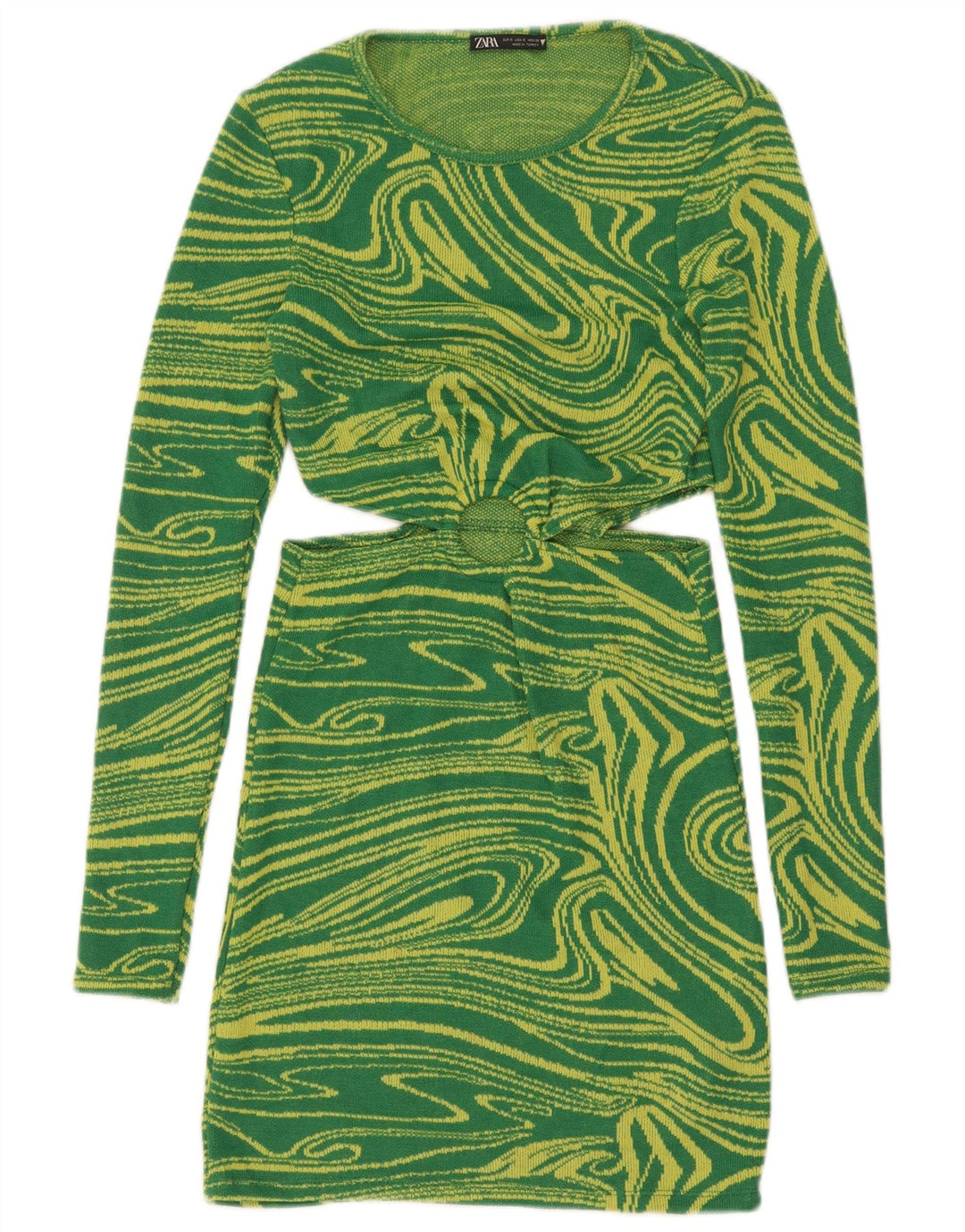 Rochie de decupat cu model abstract Zara UK 8 Mic verde