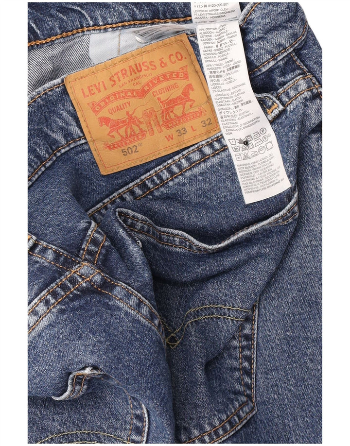 Blugi conici pentru bărbați Levi's 502 W33 L29 Bumbac albastru