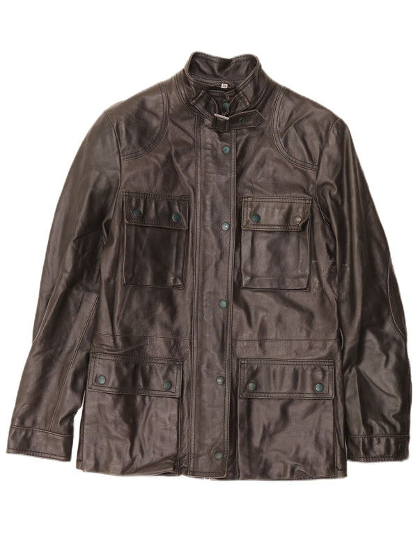 Suprema Womens Leather Jacket IT 42 Medium Black Leather