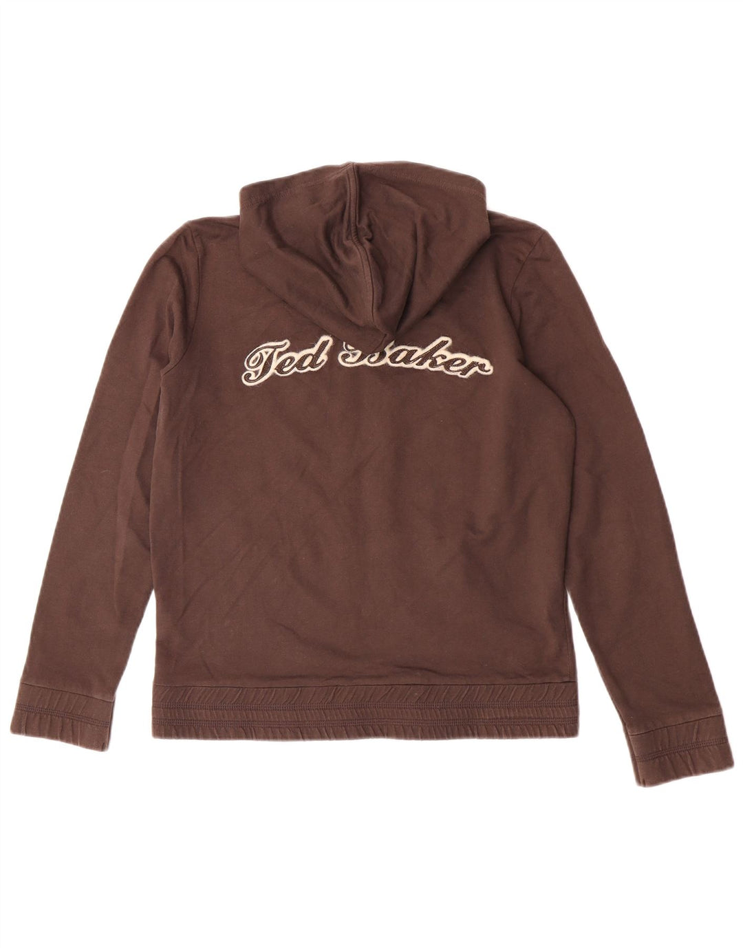 Pulover pentru femei Ted Baker, cu fermoar, cu capota, marimea 3, bumbac maro mediu