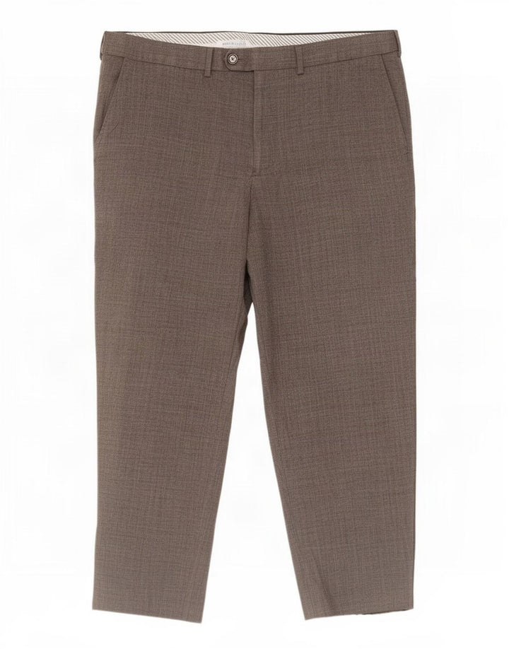 Pantaloni de costum drepți pentru bărbați Marks & Spencer L38 L27 Poliester gri