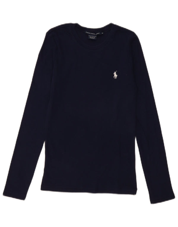 Top pentru femei Ralph Lauren cu mânecă lungă UK 8 mic, bleumarin, bumbac