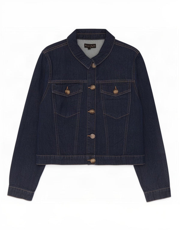 Jachetă de denim crop pentru femei Phase Eight UK 14 mare bumbac bleumarin