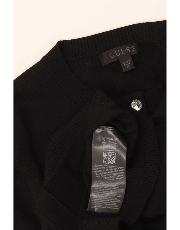 Pulover Crop Cardigan Guess pentru femei UK 12 Poliester mediu negru