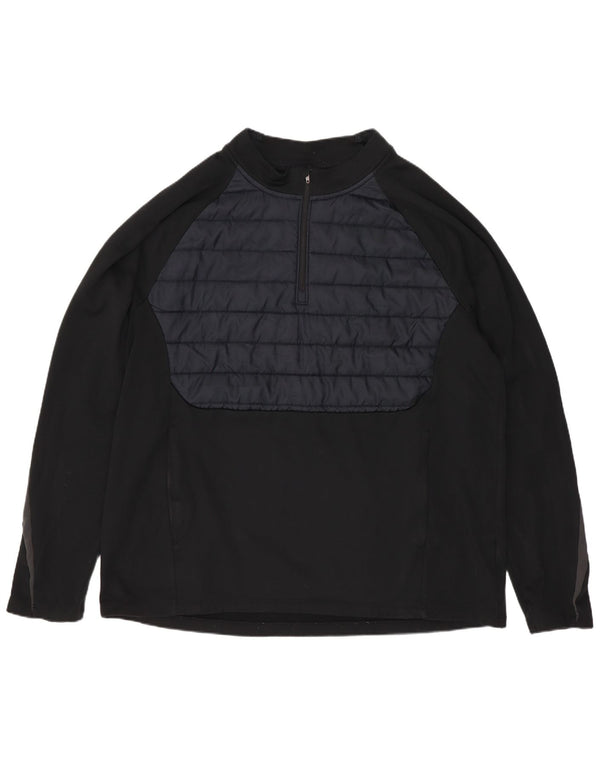 Top de trening Nike pentru bărbați Therma-Fit, cu fermoar și gât, XL, sport, negru