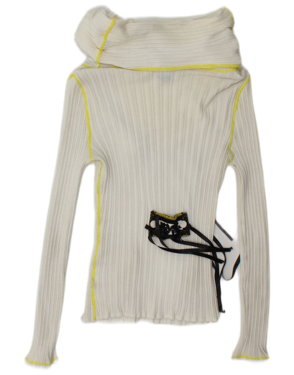 Pulover de damă TRICOAT CHIC crop cu gât rulat IT 42 Medium White