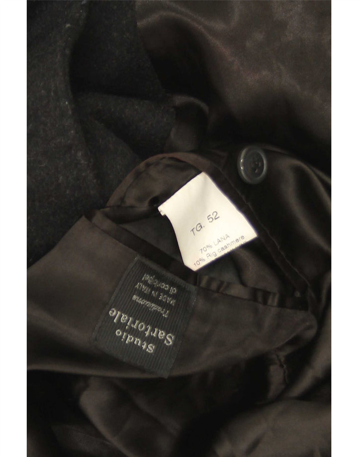 Pardesiu vintage pentru bărbați IT 52 XL lână neagră