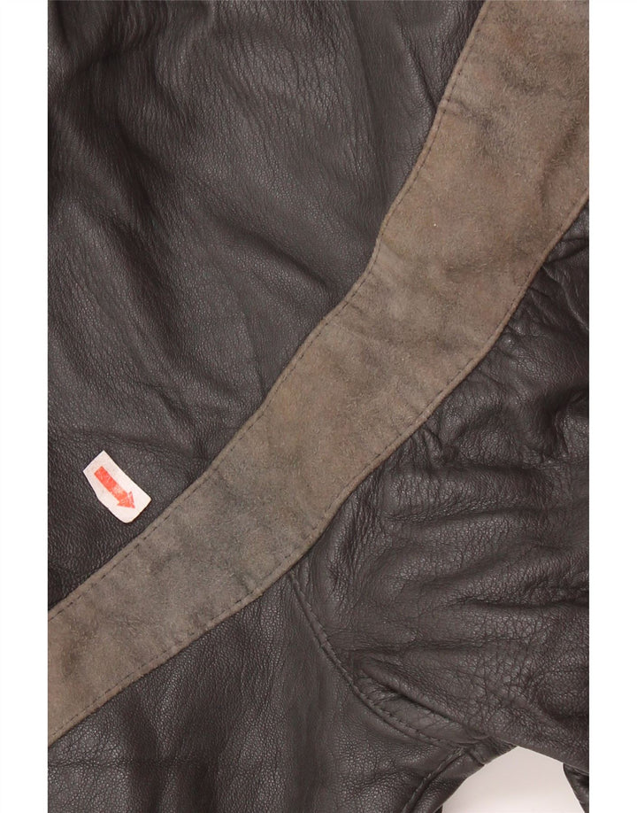 Jachetă Lavorazione Artigiana pentru femei IT 44 Medium Gri Colorblock Piele