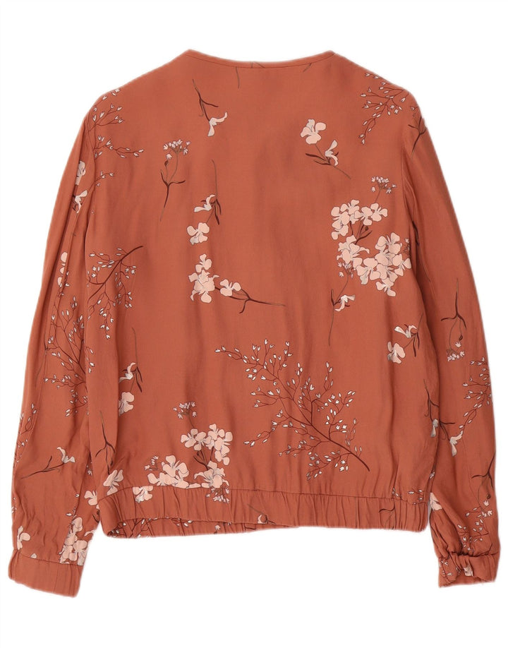 Jachetă Bomber Massimo Dutti pentru femei UK 12 Medium Pink Floral Viscose