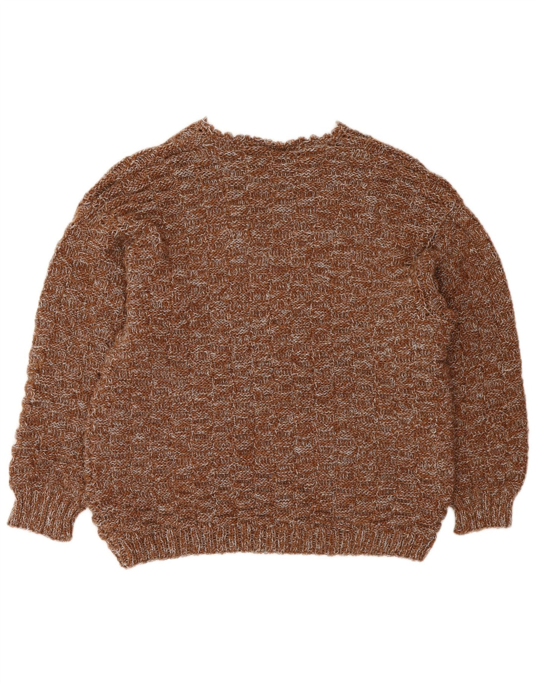 Pulover VINTAGE pentru femei cu decolteu în V UK 16 mare maro cu pete