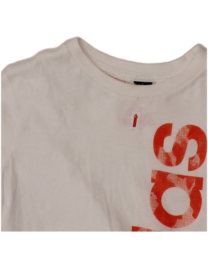 ADIDAS Boys Graphic T-Shirt Top 5-6 Years White