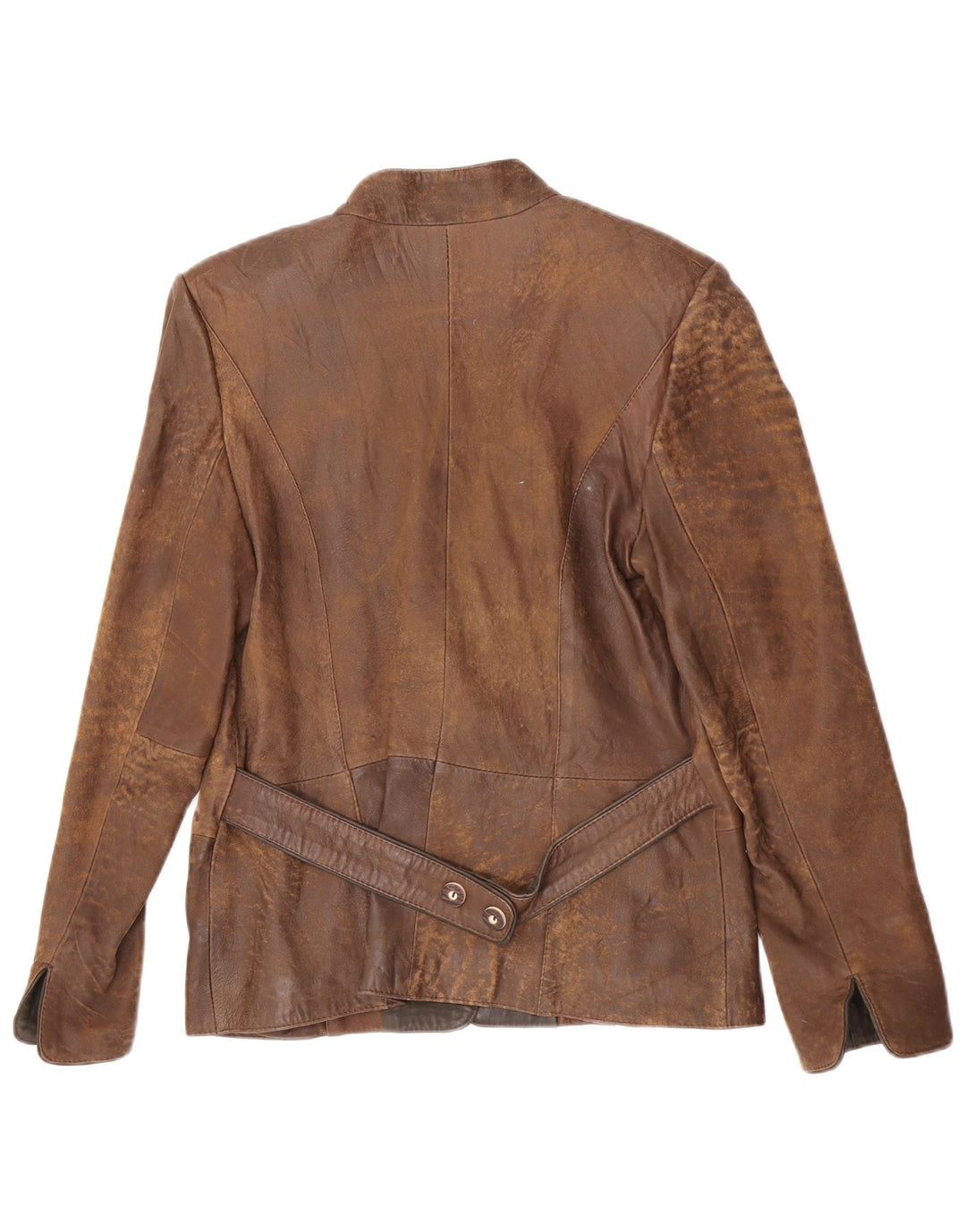 Jachetă vintage pentru femei cu 1 nasture EU 38 Maro mediu Colorblock
