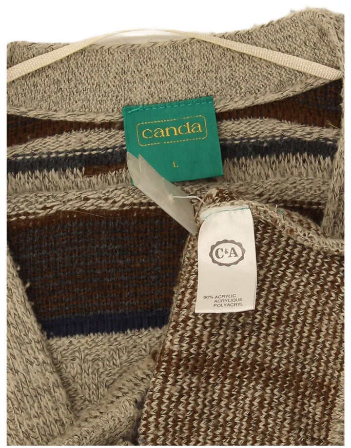 Cardigan pentru bărbați Canada Pulover mare, gri geometric, acrilic
